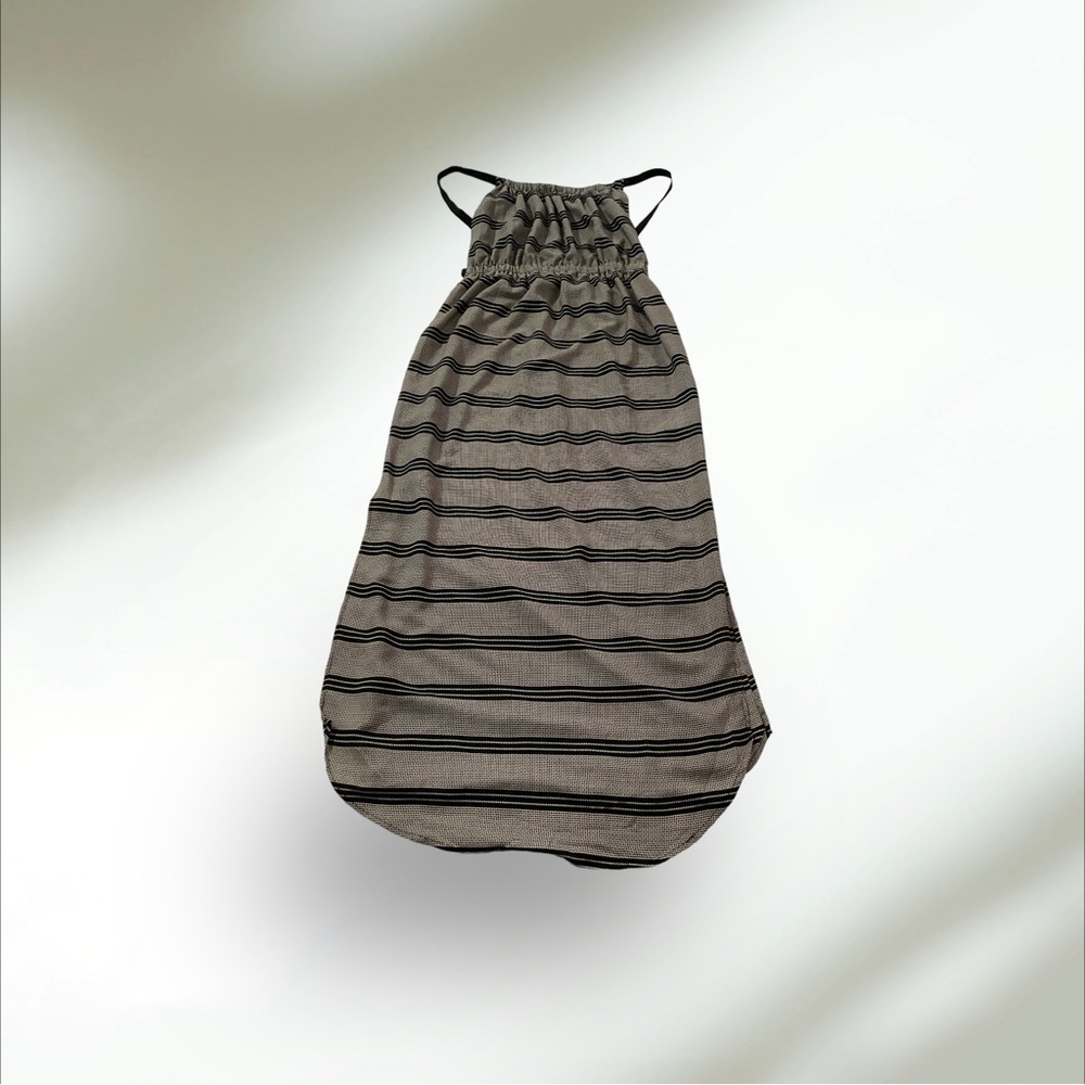 Dance & Marvel Beige and Black Striped Maxi Dress